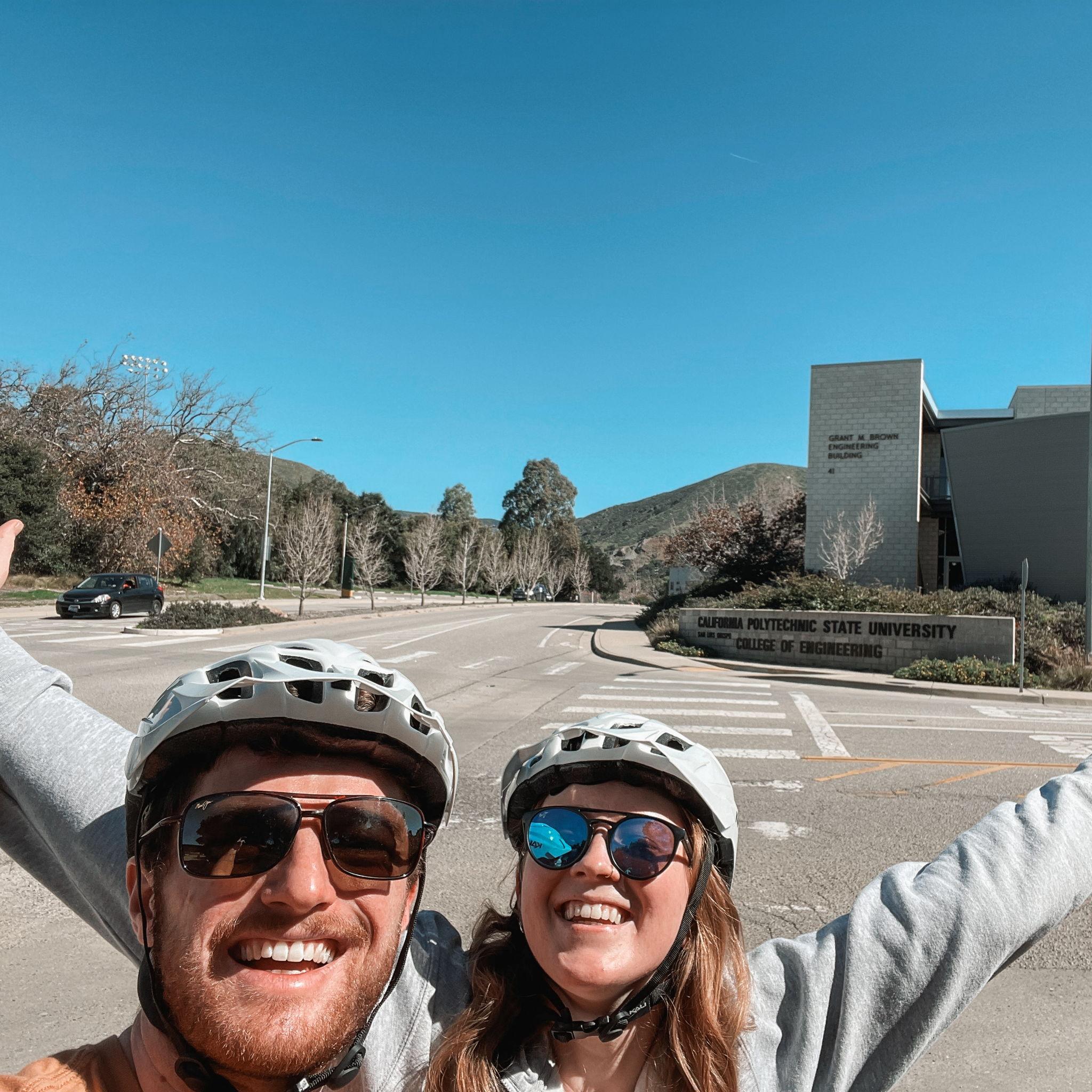 More from our California trip where Aaron convinced Gab to ride a bike around SLO, just like he used to in college!