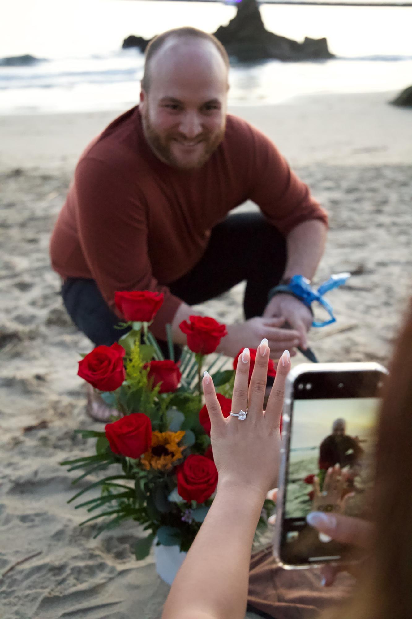 Showing off the bling on Proposal Day!
January 8, 2022 -- Corona Del Mar, CA.