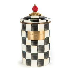 Courtly Check Enamel Canister - Medium