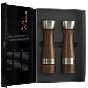 Cole & Mason - COLE & MASON Oldbury Wood Salt and Pepper Grinder Set - Wooden Mills Include Gift Box, Gourmet Precision Mechanisms and Premium Sea Salt & Peppercorns, Brown