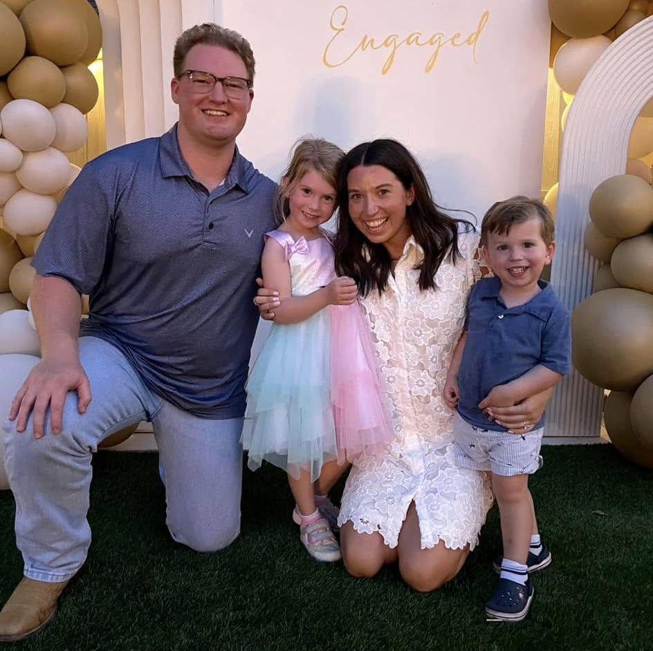 The flower girl and ring bearer (Christie's niece and nephew)