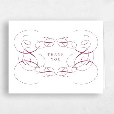 Cabernet, Red Wedding Thank You - Ventana Landscape Letterpress