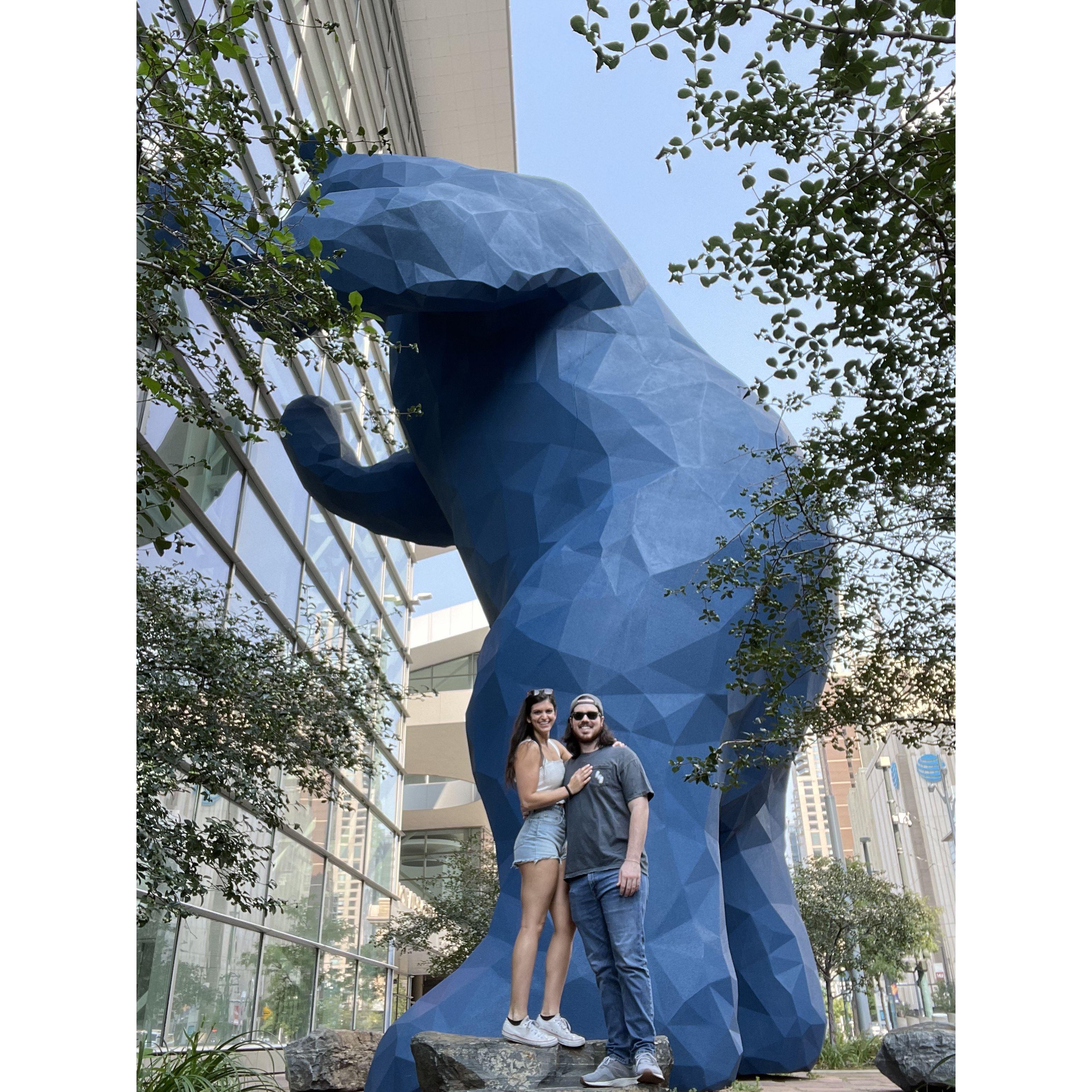 The big blue bear in downtown Denver