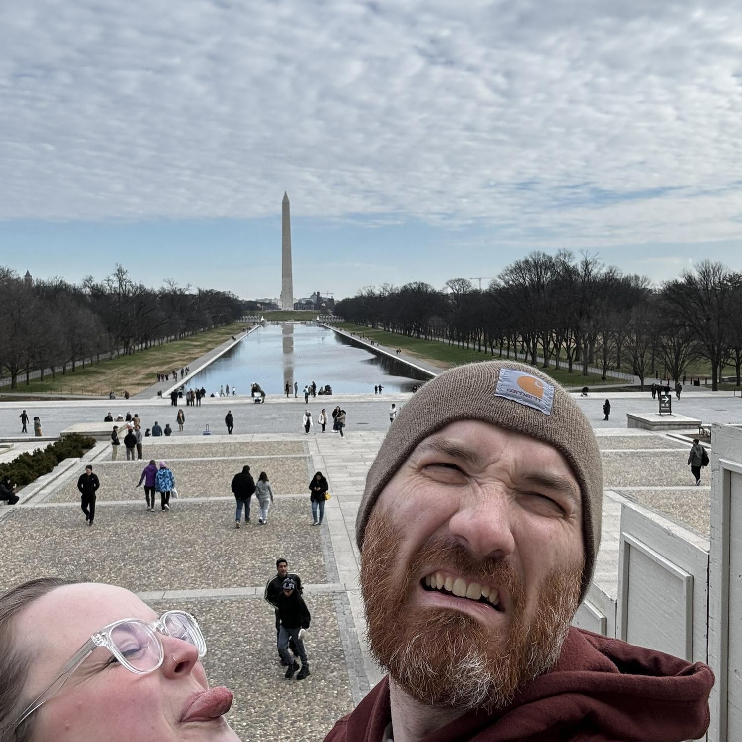 The National Mall in Washington D.C. after Meg spilled coffee in her jacket pocket