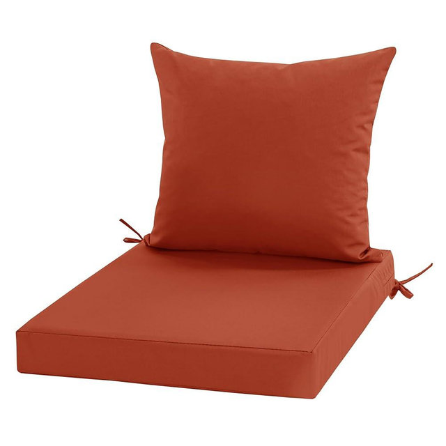 24x24 Inch Outdoor Cushions for Patio Furniture, Waterproof Outdoor Chair Cushions w/Fade-Resistant, Removable & Machine-Washable Covers, Deep Seat Sofa/Couch Pad Replacement – Set of 1/2/4, Rust