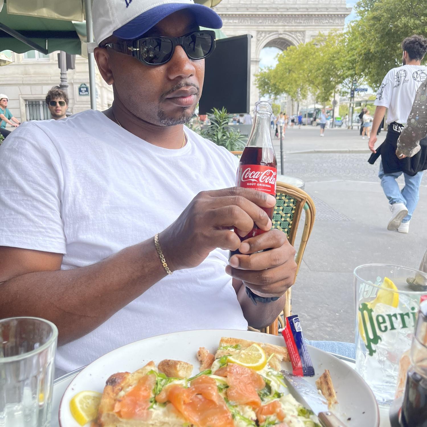 The first time in two years Le has drank a soda. High Fructose syrup is illegal in France- so, he had one.