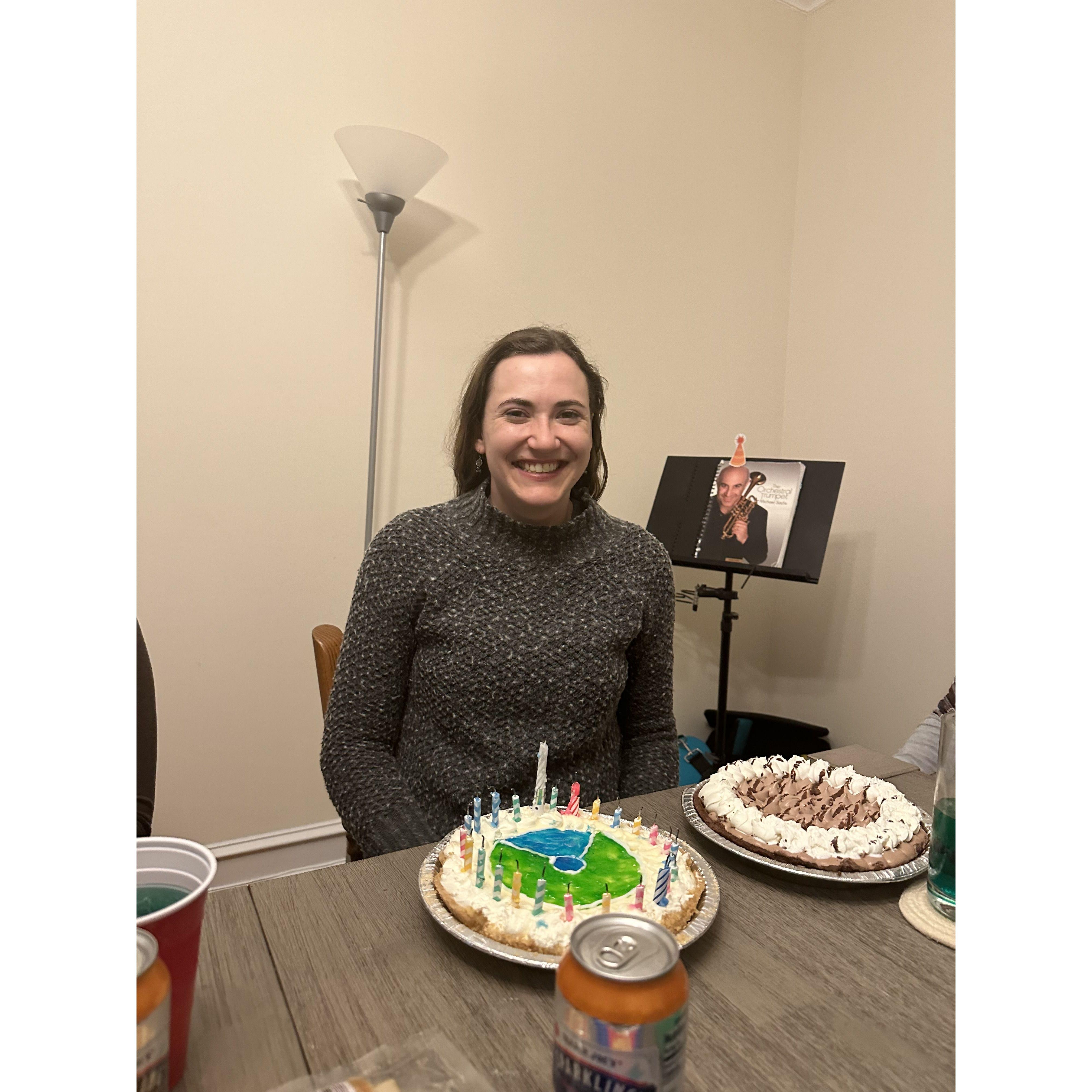 Aaron and Bethany's roommate (and bridesmaid), Fiona, throw her a surprise 25th bday party. January 2024