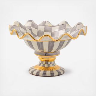 Sterling Check Ceramic Compote