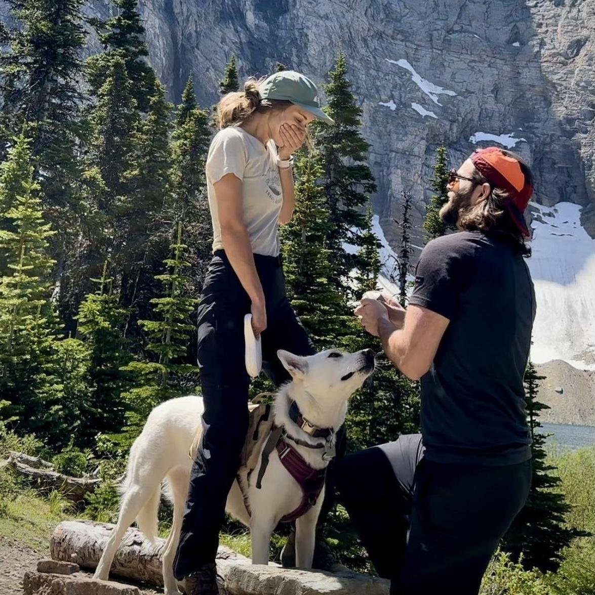 The backcountry camping trip where Dylan popped the question!
