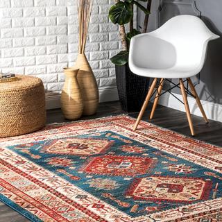 Qiana Emblem Fringe Area Rug