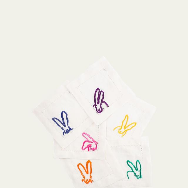 Hunt SlonemColorful Bunnies Cocktail Napkins, Set of 6