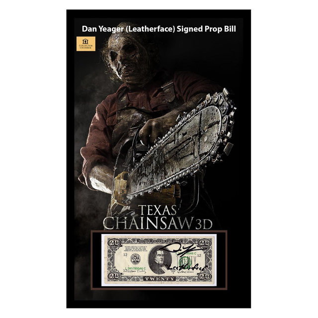 Texas Chainsaw 3D Leatherface Signed Prop Bill, RARE Framed Dan Yeager With COA, READ Description, Horror Collectibles, Movie Props