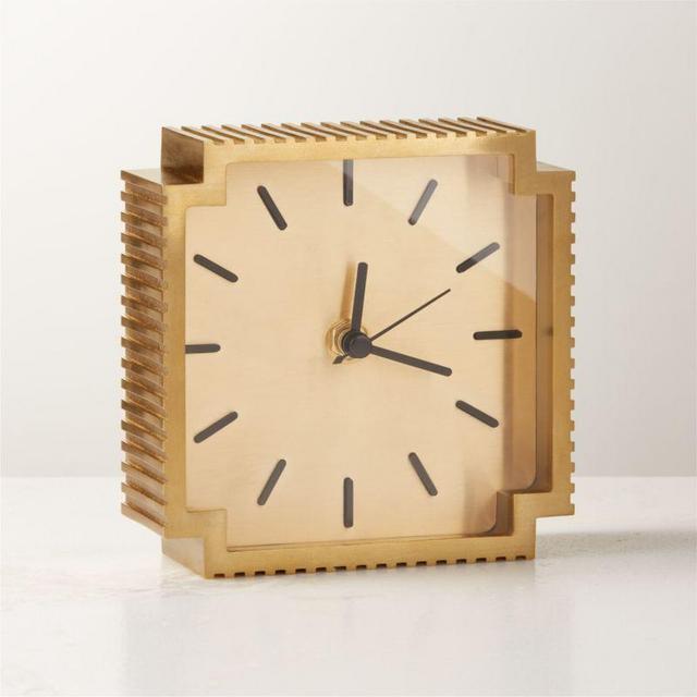 Lincoln Polished Brass Desk Clock