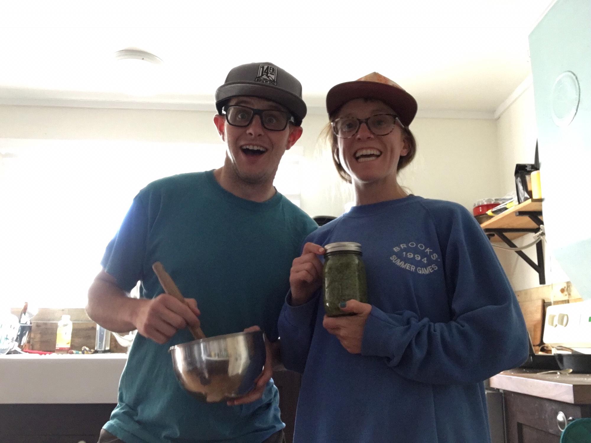 Making pesto!
