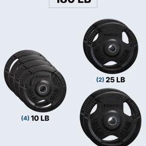 Force USA Rubber Coated Olympic Weight Plates Starter Set - 180 LBS