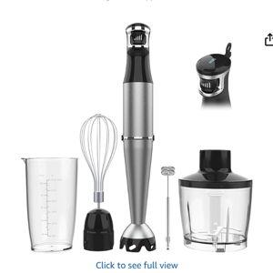 Immersion Blender Handheld Corded Hand Blenders Set 1100W, Trigger Variable Speed 5 in 1 Stick Emulsifier with Chopper, Whisk and Frother for Soup, Baby Food and Smoothies