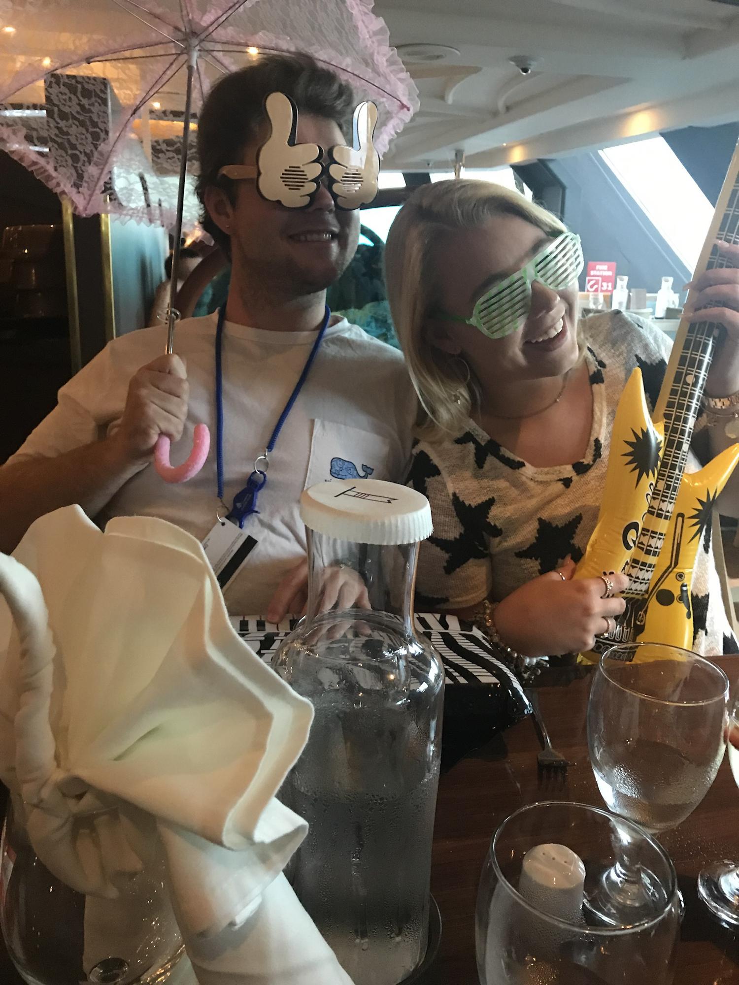 Jamming out at dinner