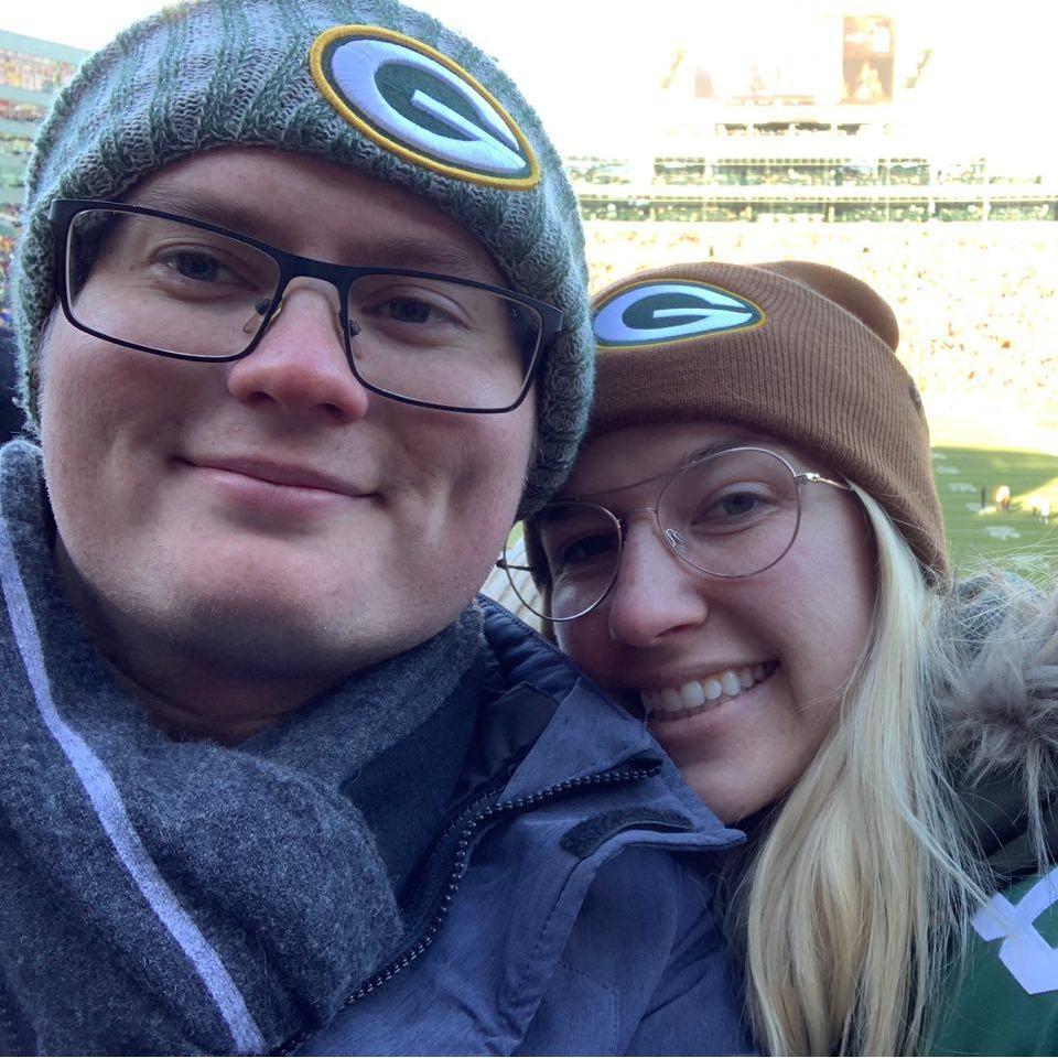 Bekah is slowly converting Jason into a diehard Cheesehead.