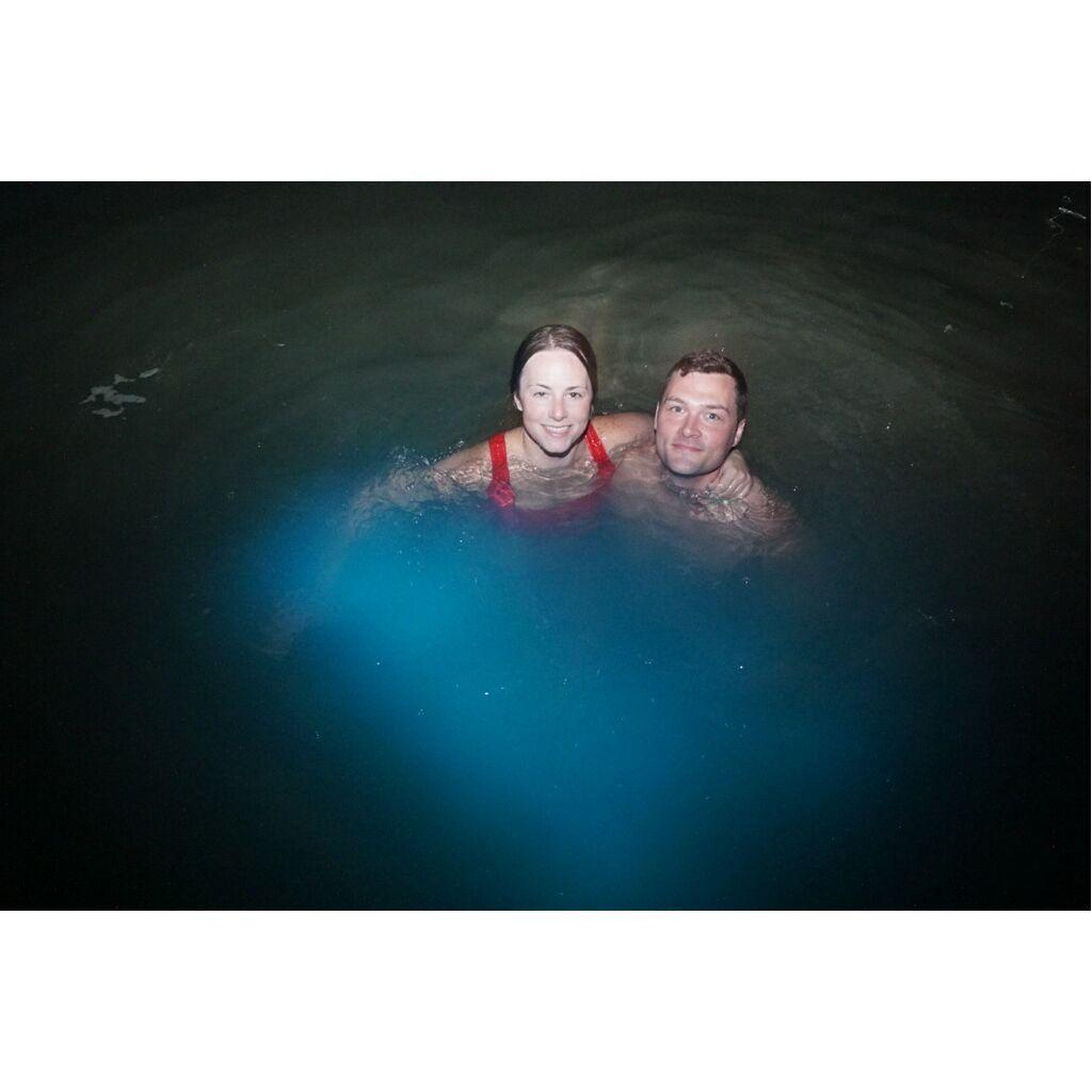 Enjoying the very much photoshopped "bioluminescent" water in Jamaica.