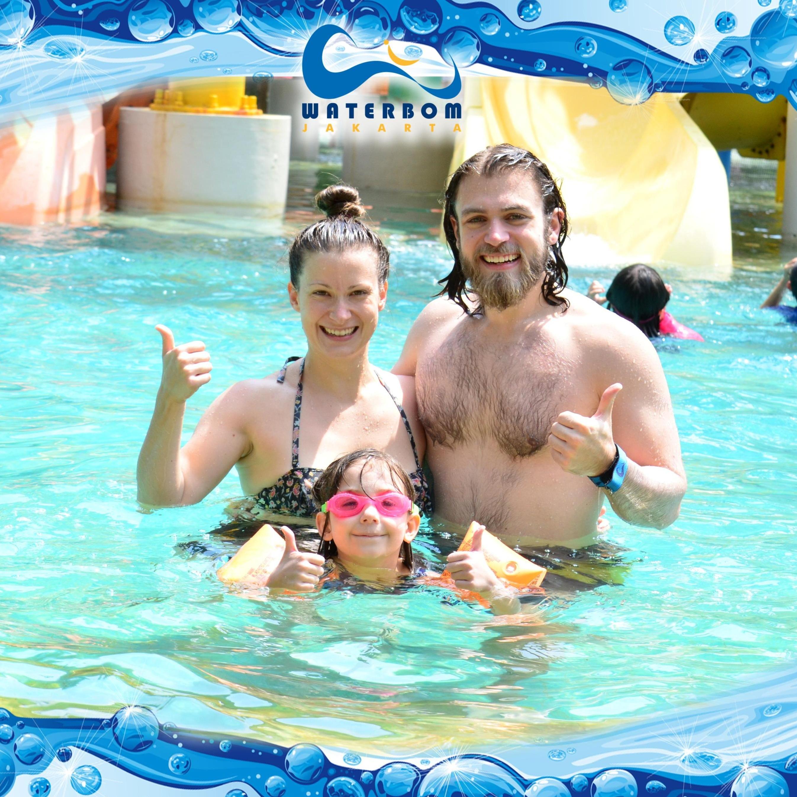 Family photo at Waterbom PIK, Jakarta 2017