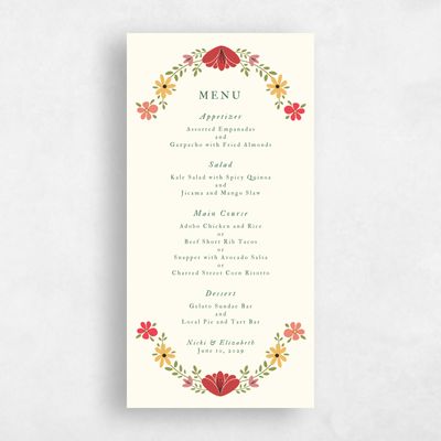 Light Butter, Yellow Wedding Menu - Terra