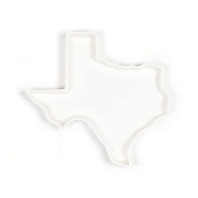 Texas State Plate, State Shaped Ceramic Baking Dish, Serving Tray, Pie Plate, Casserole, by Lark