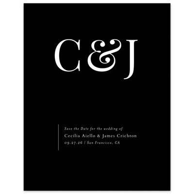 Black Wedding Digital Save the Date - Brunswick Portrait