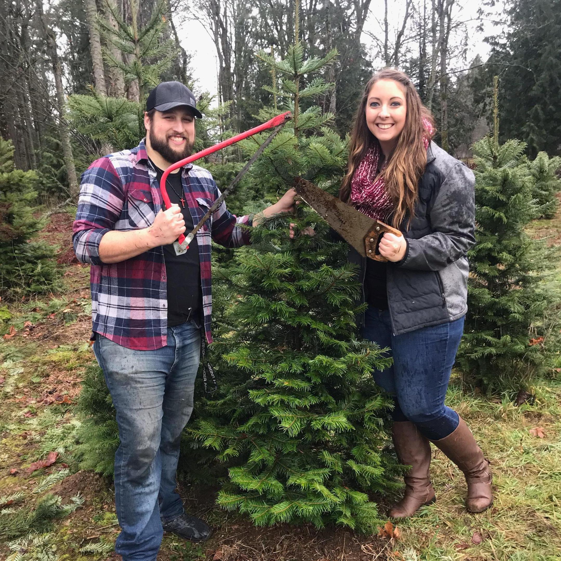 Our first Christmas tree after moving in together! It’s one of our favorite traditions to go and cut down our tree now 🎄