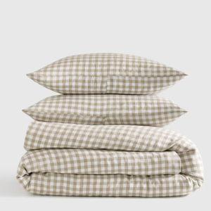 Linen Duvet Cover Set | Quince in Willowleaf Gingham