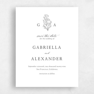 White Wedding Save the Date - Vanora Portrait