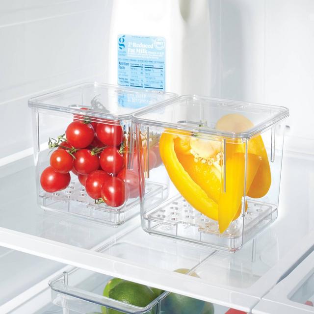 12"x8"x8.25" Small 2pk Produce Fridge Bin Clear - Brightroom™