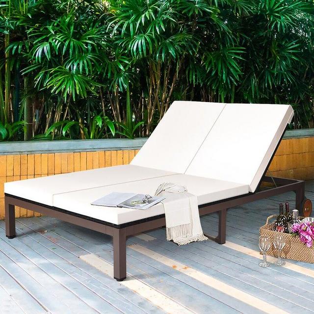 Dettle Double Reclining Chaise Lounge with Cushion