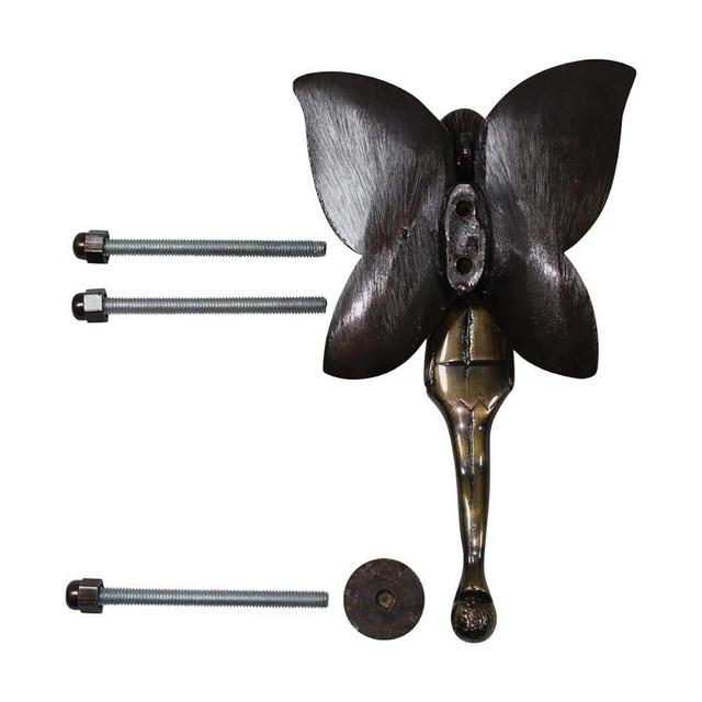 Renovators Supply Manufacturing Brass Door Knockers for Front Door 7 in. Flower Fairy Antique Brass Door Knocker with Mounting Hardware
