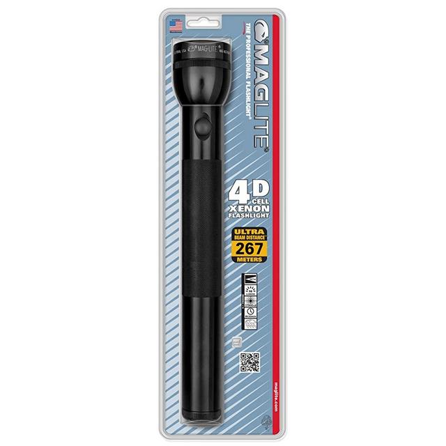 Maglite Heavy-Duty Incandescent 4-Cell D Flashlight, Black