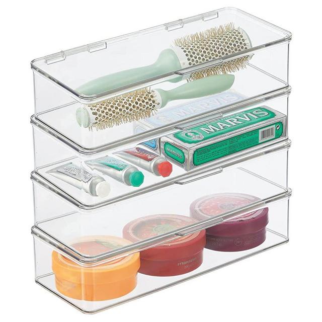 37 PCS Clear Plastic Drawer Organizers Set, Vtopmart 4-Size Versatile