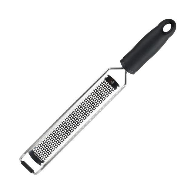 MasterChef Zester Grater with Handle, Kitchen Tool for Zesting Citrus Fruits & Finely Grating Parmesan Cheese, Garlic, Ginger, Coconut, Nutmeg, Wasabi, Chocolate etc, Stainless Steel