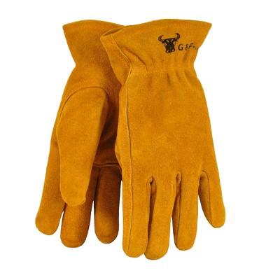Kids Genuine Leather Work Gloves - Brown -G & F