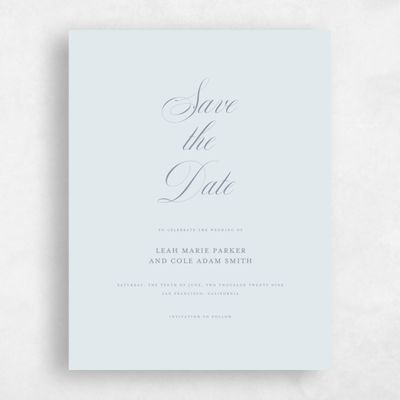 Ice, Blue Wedding Save the Date - Lennon Portrait