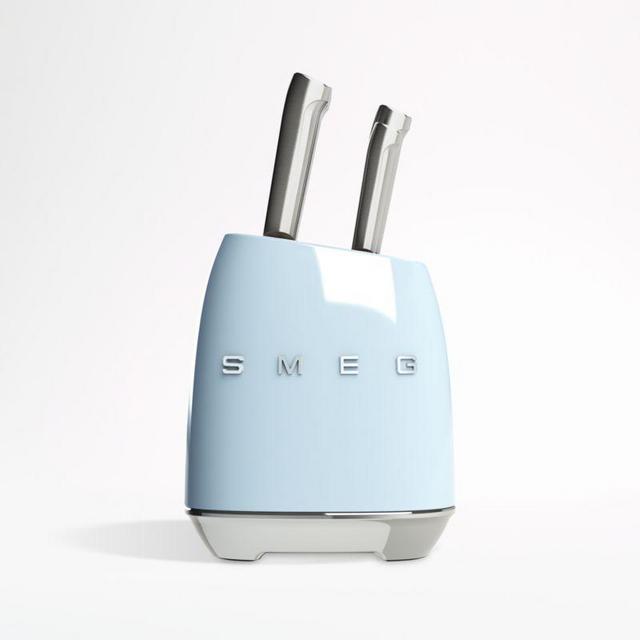 Smeg Pastel Blue 7-Piece Knife Block Set