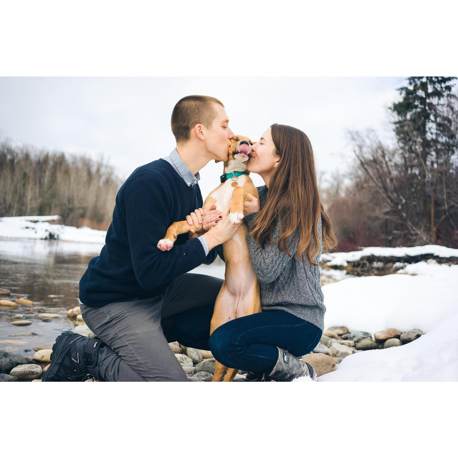 Same pose, 5 months later. Harper is a bit bigger, but still loves the love.