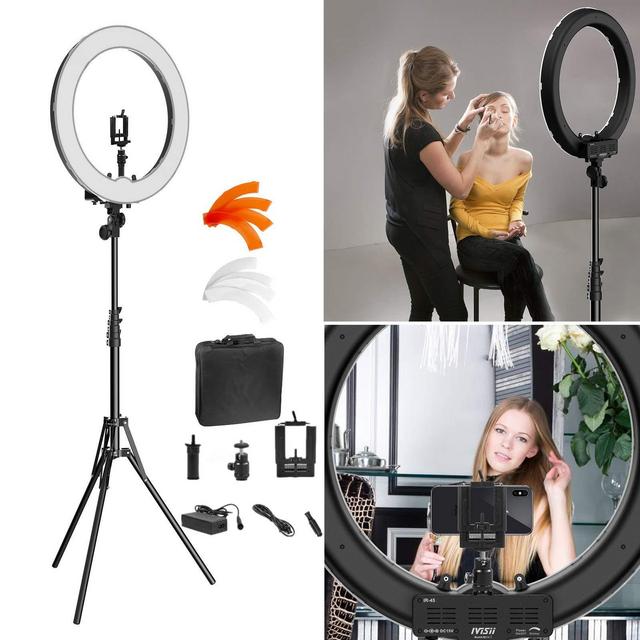 Ring Light Kit:18&quot; 48cm Outer 55W 5500K Dimmable LED Ring Light, Light Stand, Carrying Bag for Camera,Smartphone,YouTube,Self-Portrait Shooting