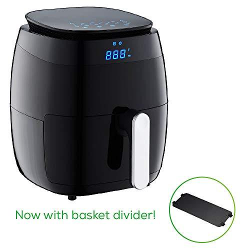 GoWISE USA 5.0-Quart 1500-Watt Digital Air Fryer with 8 Presets, GW22821-S + 50 Recipes (Black)