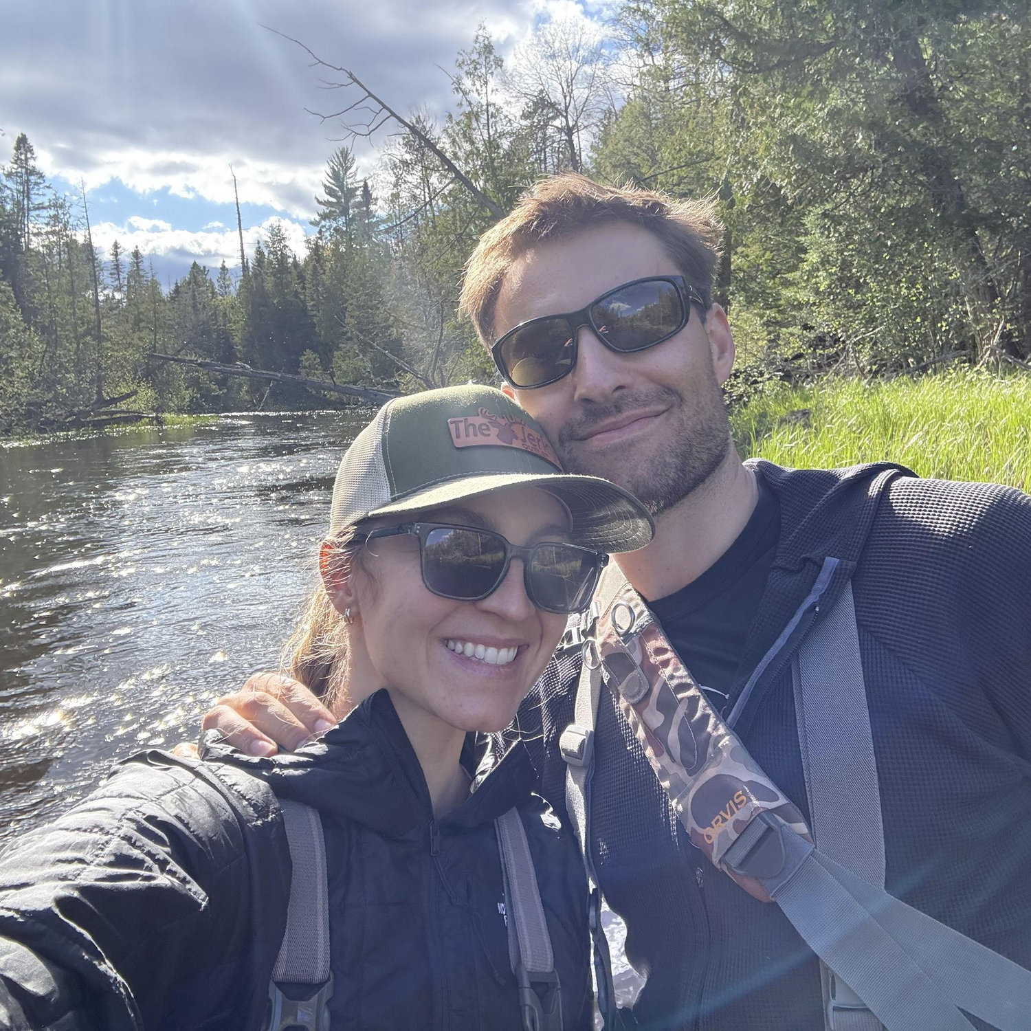 Teaching Jessie how to fly fish!