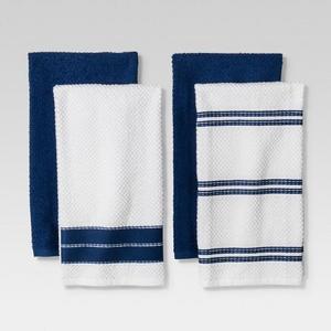 Kitchen Towel Blue/White 4pc - Threshold™