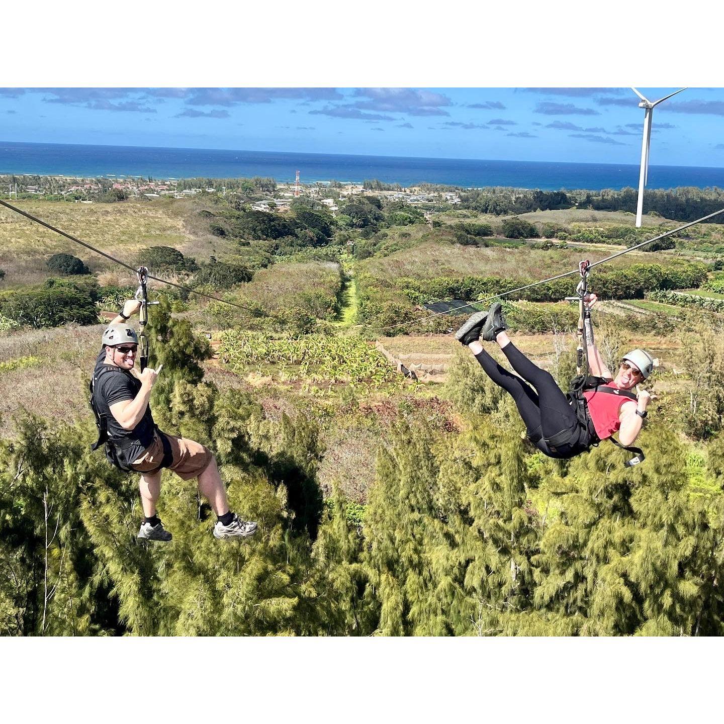 Ziplining - our favorite thing we did on our trip to Hawaii in May 2022