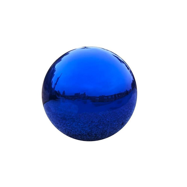 Gazing Ball for Garden Decor - 8-Inch Hollow Metal Sphere for Outdoor & Indoor Use, Patio, Yard, Flower Bed Accent Piece (Blue)