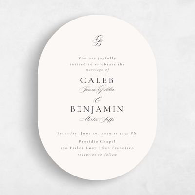 Beige Wedding Invitation - Twila Portrait
