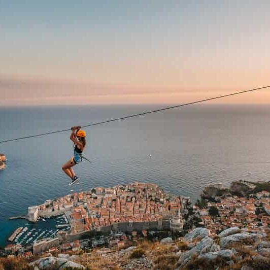 Zip-lining over Dubrovnik