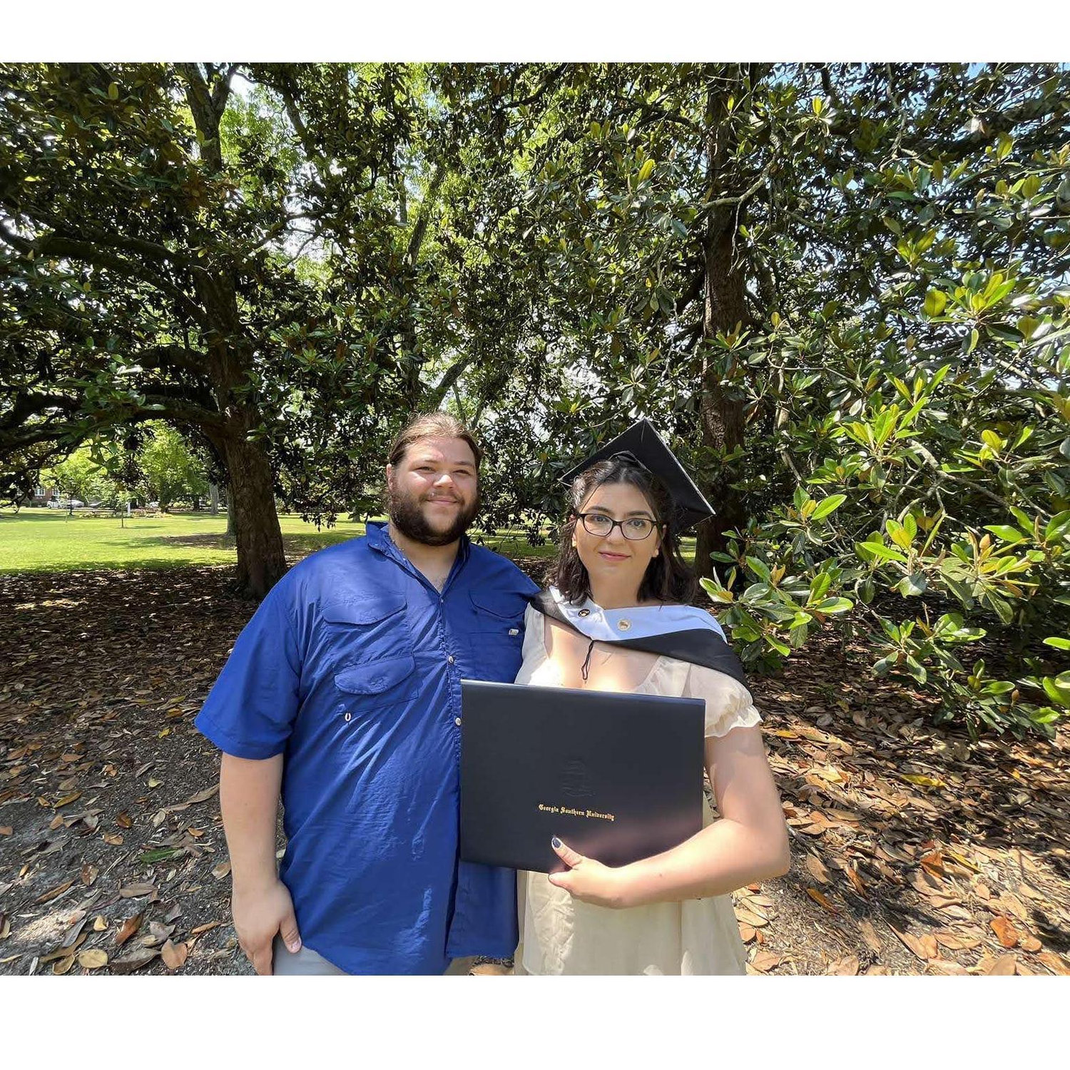 Picture from when Kim graduated with her M.A. in History in 2023