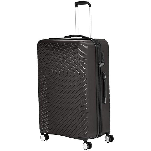 AmazonBasics Geometric Travel Luggage Expandable Suitcase Spinner with Wheels and Built-In TSA Lock, 31.3-Inch - Black